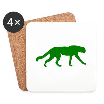 Grüner Tiger - Untersetzer (4er-Set) - Weiß - Vorne