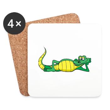 Cooles Krokodil - Untersetzer (4er-Set) - Weiß - Vorne