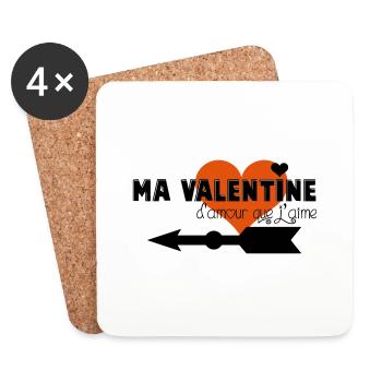 valentin-valentine F - Dessous de verre (lot de 4) - blanc - Devant