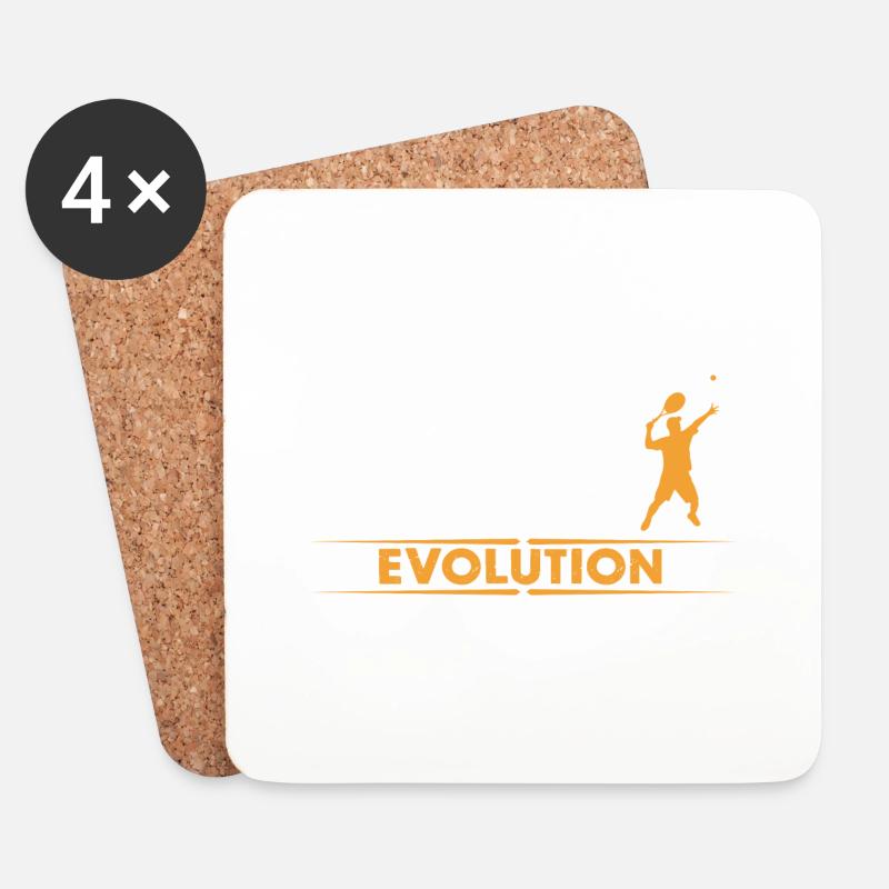 Tennis Evolution - orange/weiss - Untersetzer (4er-Set) - Weiß