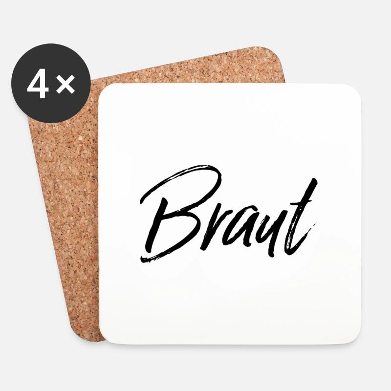 Braut schwarz - Untersetzer (4er-Set) - Weiß