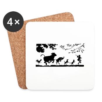 chicken16 - Coasters (set of 4) - white - Front