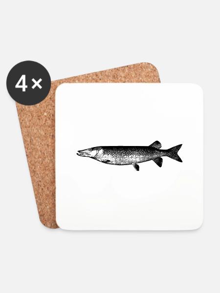 fish111 - Untersetzer (4er-Set) - Weiß