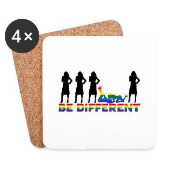 Gay - Women - Be different - EN - Coasters (set of 4) - white - Front