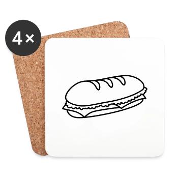 fastfood_sandwich_1c - Coasters (set of 4) - white - Front