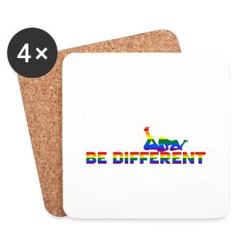 Gay Pride - Frauen - Be different - Dessous de verre (lot de 4) - blanc - Devant