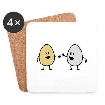 eggs - Dessous de verre (lot de 4) - blanc - Devant