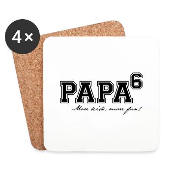 Papa hoch 6 - Untersetzer (4er-Set) - Weiß - Vorne