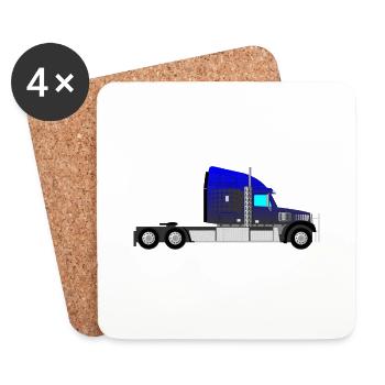 Camion poids lourds - Dessous de verre (lot de 4) - blanc - Devant