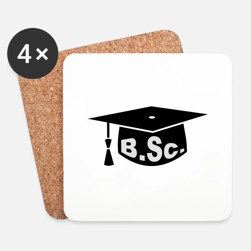 Graduation Party - PhD - Gift - Coasters (set of 4) - white