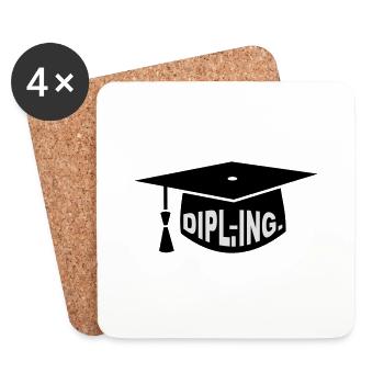 Diplom - Studium - Geschenk - Dipl. Ing. - - Untersetzer (4er-Set) - Weiß - Vorne