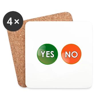 Ja oder nein? - Untersetzer (4er-Set) - Weiß - Vorne