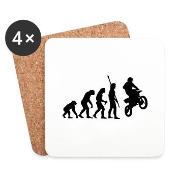 evolution_motorbike_stunt_a_1c - Untersetzer (4er-Set) - Weiß - Vorne