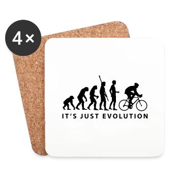 evolution_radfahrer_b - Dessous de verre (lot de 4) - blanc - Devant