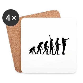 evolution_trompeter - Untersetzer (4er-Set) - Weiß - Vorne