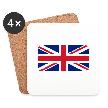 UK FLAG round corner 400 dpi - Untersetzer (4er-Set) - Weiß - Vorne