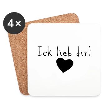 ick lieb dir - Untersetzer (4er-Set) - Weiß - Vorne