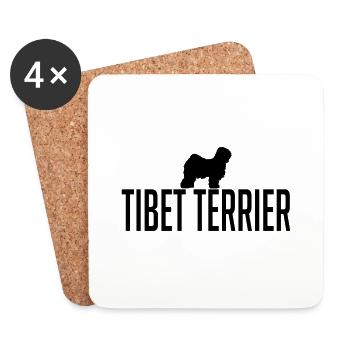 TIBET TERRIER Race chien Wilsigns - Dessous de verre (lot de 4) - blanc - Devant