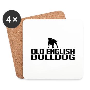 OLD ANGLAIS BULLDOG race de chien OEB Wilsigns - Dessous de verre (lot de 4) - blanc - Devant
