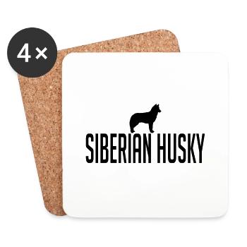 SIBERIAN HUSKY chien chien chien Wilsigns - Dessous de verre (lot de 4) - blanc - Devant