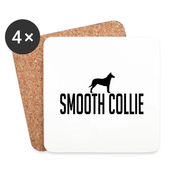 SMOOTH COLLIE Hunde Hund Wilsigns Kurzhaar Collie - Untersetzer (4er-Set) - Weiß - Vorne