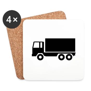 Lorry (truck) - Coasters (set of 4) - white - Front