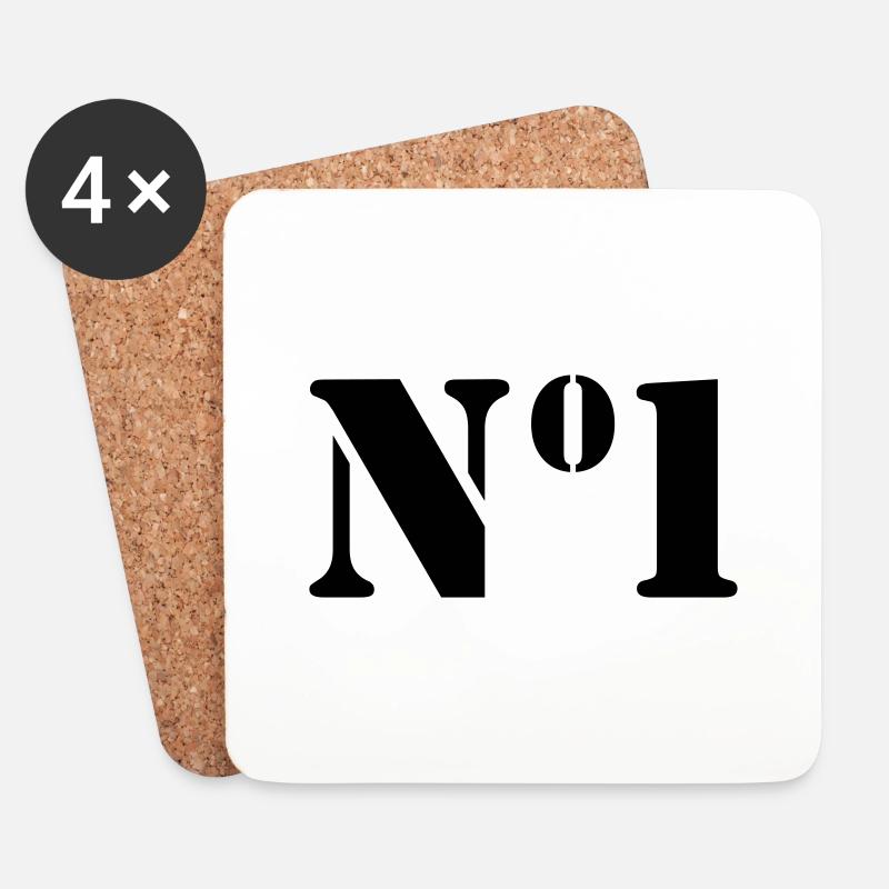 Number 1 - Coasters (set of 4) - white