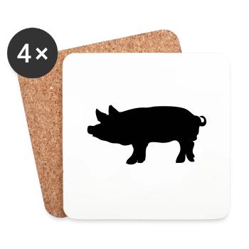 Schwein Schwein Schwein pork1 - Untersetzer (4er-Set) - Weiß - Vorne