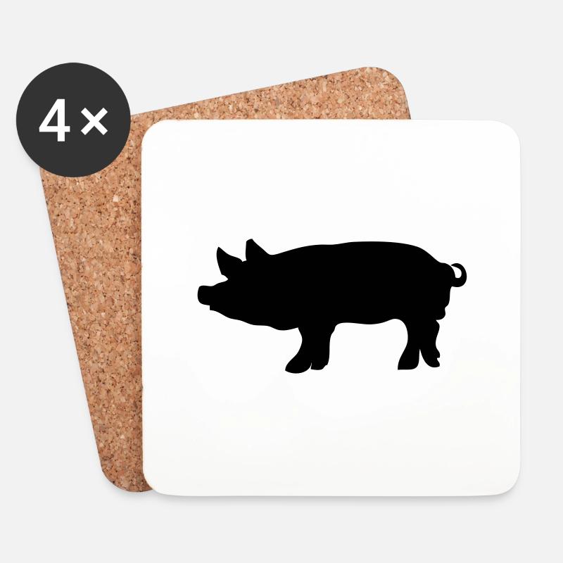 Schwein Schwein Schwein pork1 - Untersetzer (4er-Set) - Weiß