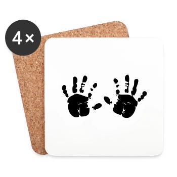 Mains / Seins - Dessous de verre (lot de 4) - blanc - Devant
