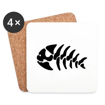 pirate fishing - Coasters (set of 4) - white - Front