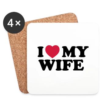 I love my wife - Untersetzer (4er-Set) - Weiß - Vorne