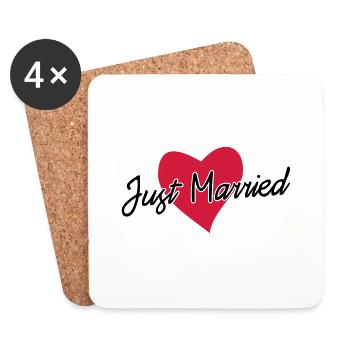 just married - Dessous de verre (lot de 4) - blanc - Devant