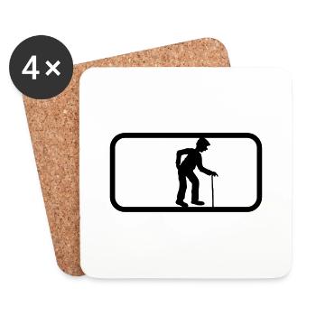 button sport logo stock hat go back grandpa gros - Coasters (set of 4) - white - Front