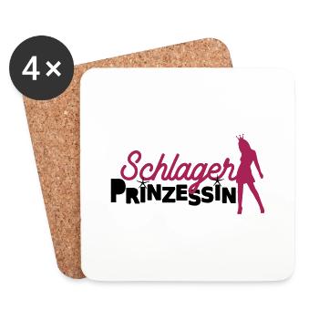 Schlager Prinzessin Deutscher Schlager Fans - Untersetzer (4er-Set) - Weiß - Vorne