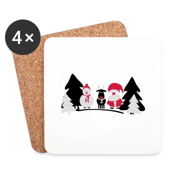 Weihnachts Crew 2 - Untersetzer (4er-Set) - Weiß - Vorne