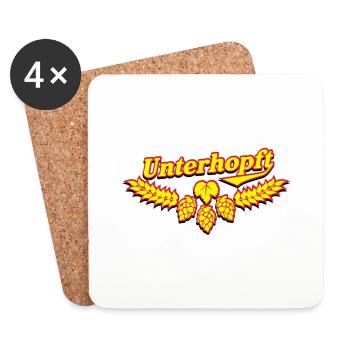 Bier T-Shirt Design Unterhopft - Untersetzer (4er-Set) - Weiß - Vorne