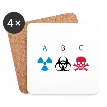 ABC - Atomic Biological Chemical - Coasters (set of 4) - white - Front
