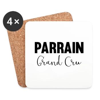 Parrain grand cru - Dessous de verre (lot de 4) - blanc - Devant