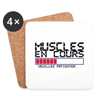 muscles en cours citation - Dessous de verre (lot de 4) - blanc - Devant