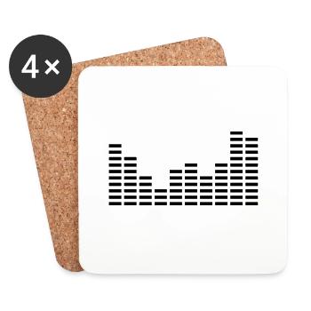 music_eq_f1 - Coasters (set of 4) - white - Front