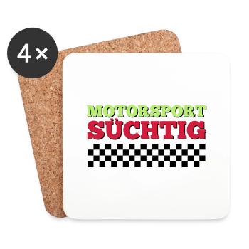 Motorsport Süchtig - Untersetzer (4er-Set) - Weiß - Vorne