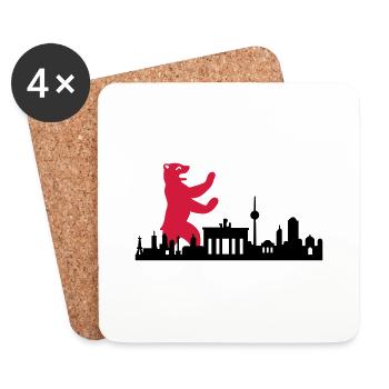 Skyline - Berlin Bär - Untersetzer (4er-Set) - Weiß - Vorne
