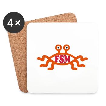 Fliegendes Spaghettimonster - Untersetzer (4er-Set) - Weiß - Vorne