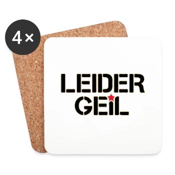 Leider Geil - Untersetzer (4er-Set) - Weiß - Vorne