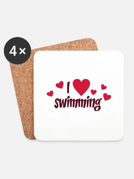 schwimmen - Untersetzer (4er-Set) - Weiß