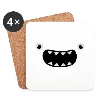 Funny Monster Face - Untersetzer (4er-Set) - Weiß - Vorne