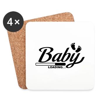 baby_loading_f1 - Dessous de verre (lot de 4) - blanc - Devant
