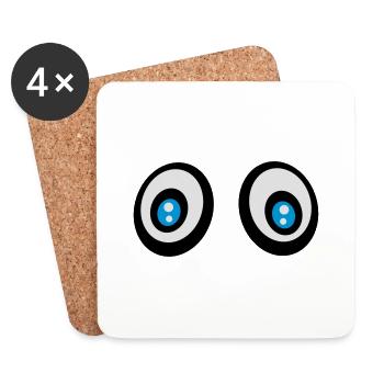 Blaue Augen - Untersetzer (4er-Set) - Weiß - Vorne