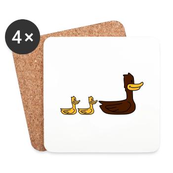 Duck Family - Untersetzer (4er-Set) - Weiß - Vorne